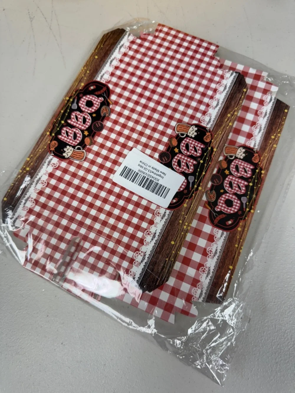 Picnic Checkered Party Favor disposable trays - Red 2 sizes BBQ cookout trays